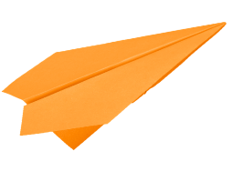 Grafik - orange Papierflieger